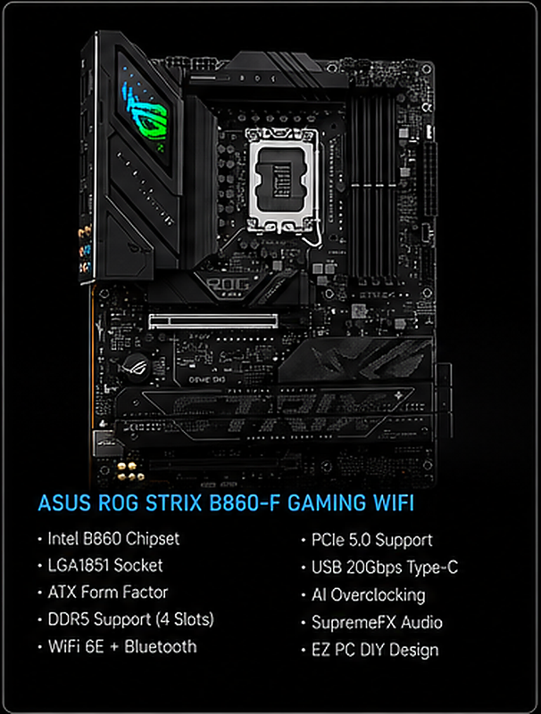 Next Gen Enthusiast Line Upgrade Kit (Gaming)Intel Core Ultra 7 270K Plus 24-Core,32GB (2x16GB) DDR5,B860-F GAMING,ASUS Prime LC 360 ARGB 360mm