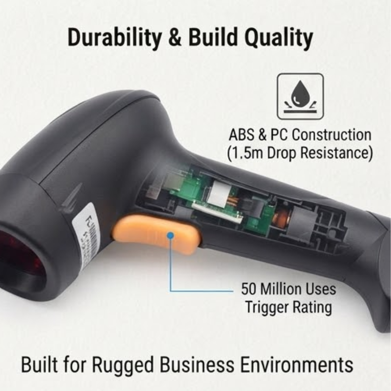 BS-0187 Wired Laser Barcode Scanner with USB Connectivity