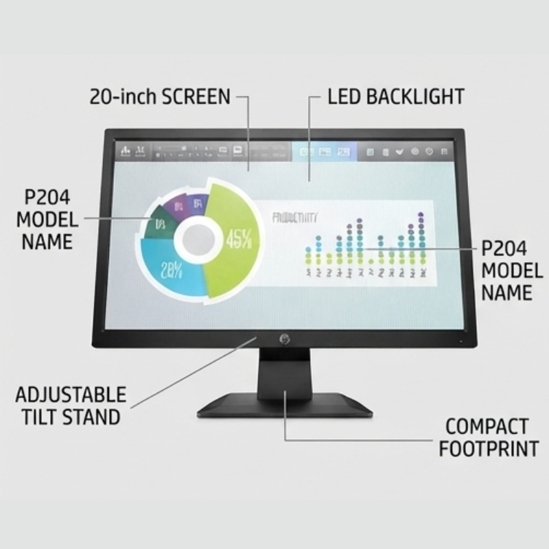 Refurbished HP P204 20-inch LED Monitor