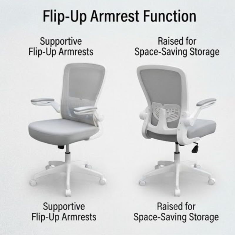 Ergonomic Office Chair with Mesh Back, Lumbar Support and Flip-Up Arms