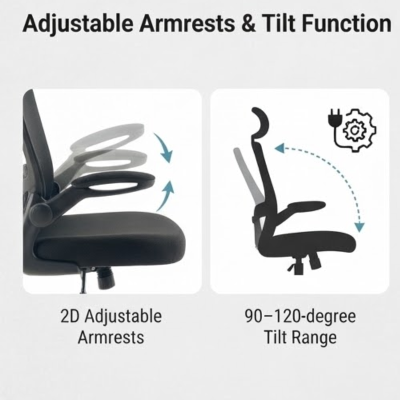 Ergonomic Mesh Office Chair with Adjustable Lumbar Support and Headrest