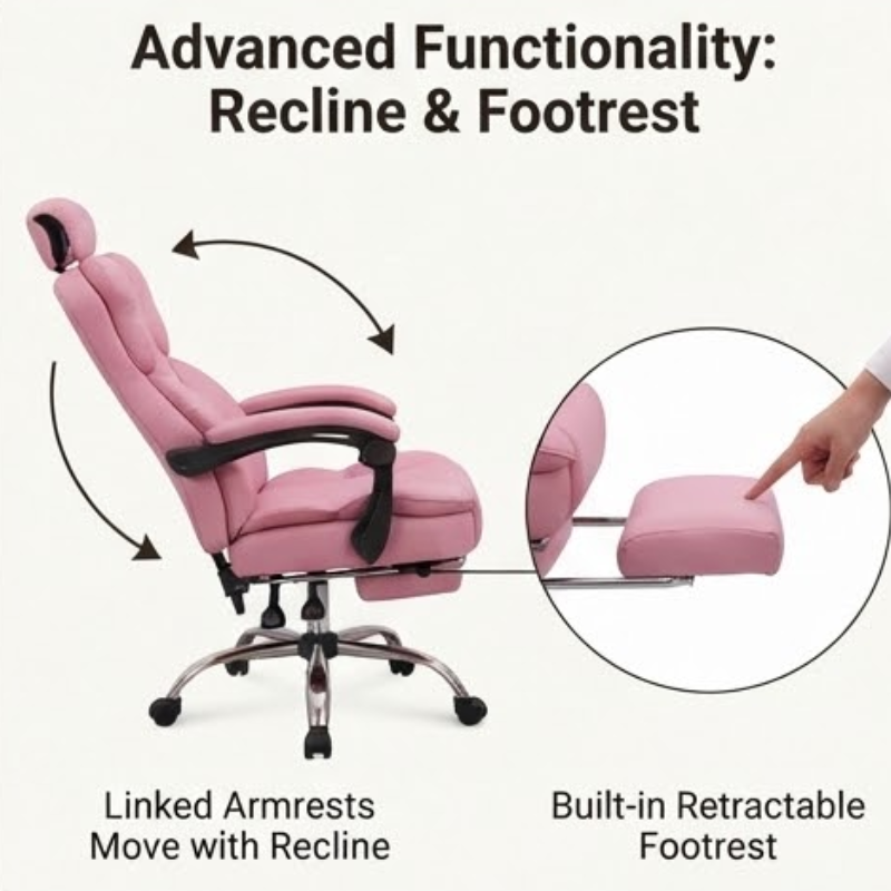 Ergonomic High-Back Executive Recliner Office Chair with Footrest