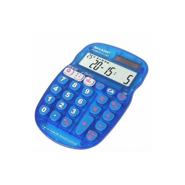Sharp EL-S25 Blue Mental Maths Quiz Calculator