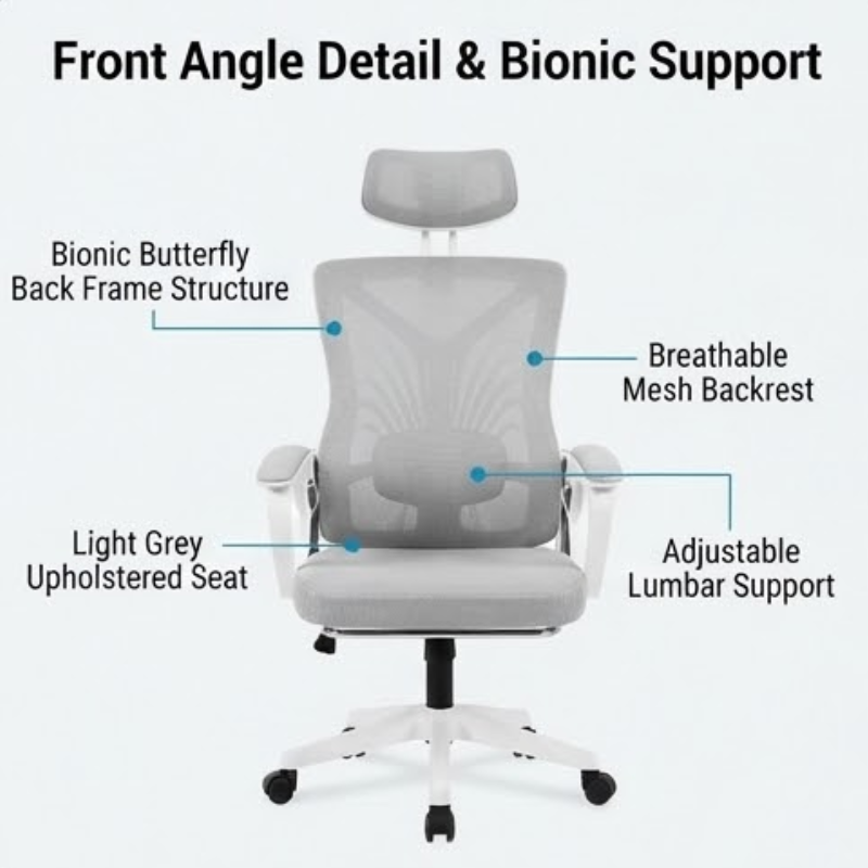 Ergonomic Reclining Office Chair with Adjustable Headrest & Footrest