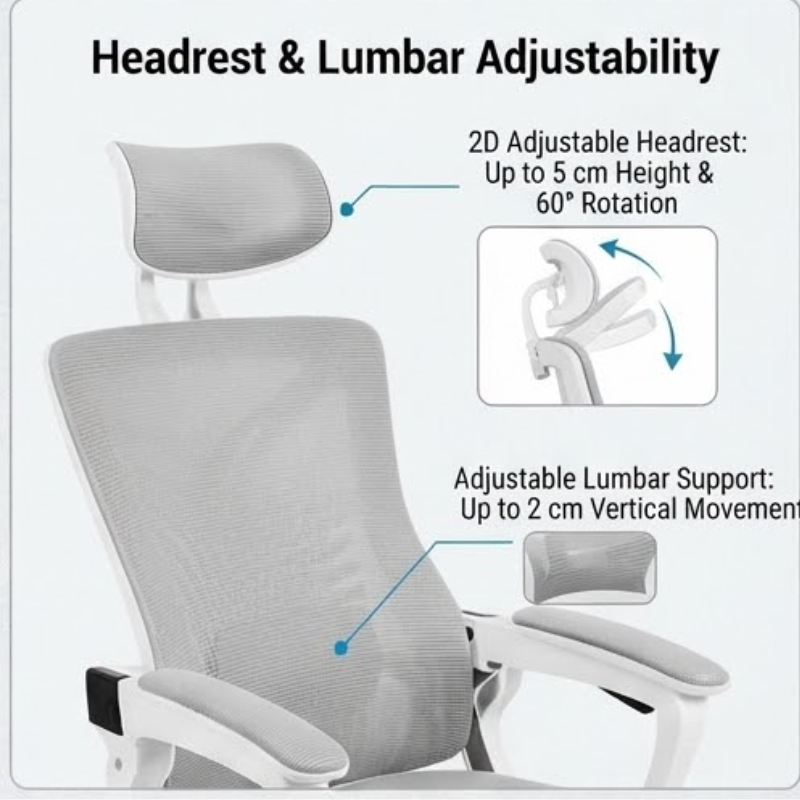 Ergonomic Reclining Office Chair with Adjustable Headrest & Footrest