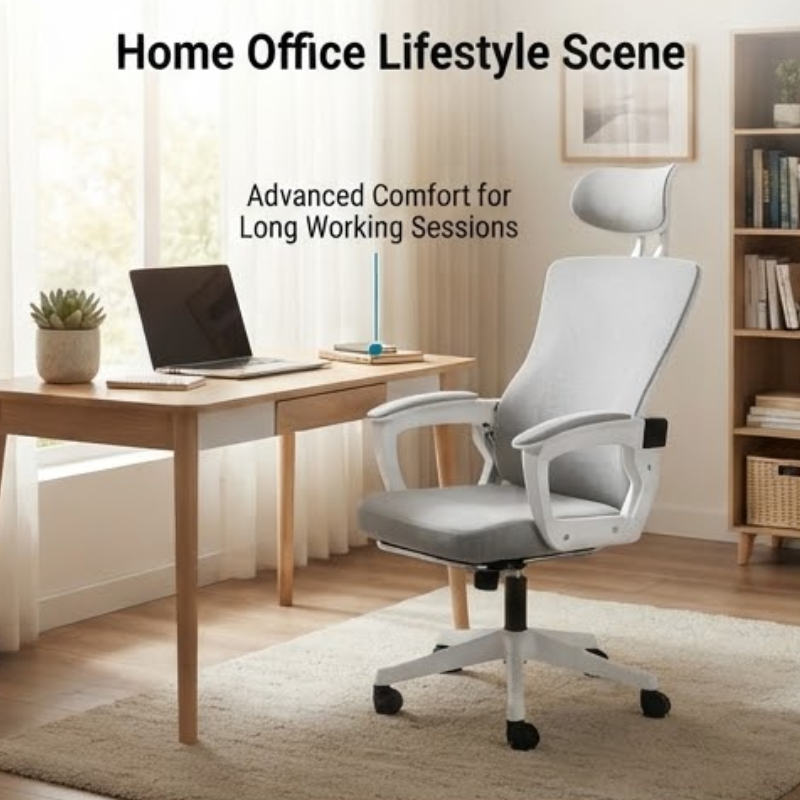 Ergonomic Reclining Office Chair with Adjustable Headrest & Footrest