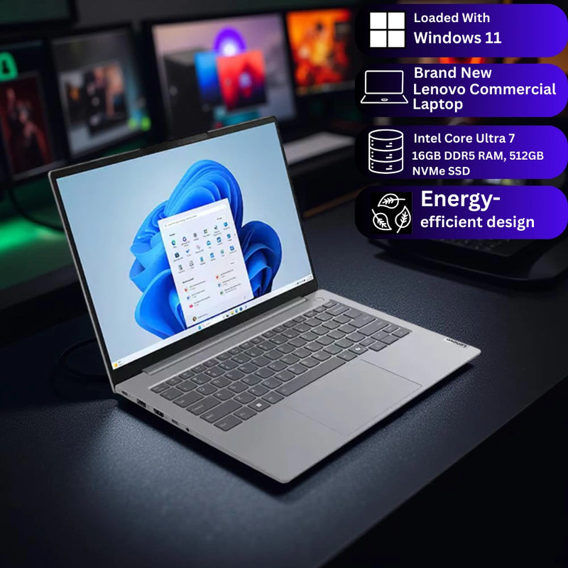Lenovo ThinkBook T14 – Intel Core Ultra 7-225H | 16GB DDR5 RAM | 512GB SSD | 14″ WUXGA | Windows 11 Pro (64-bit) | 3-Year Carry-In Warranty