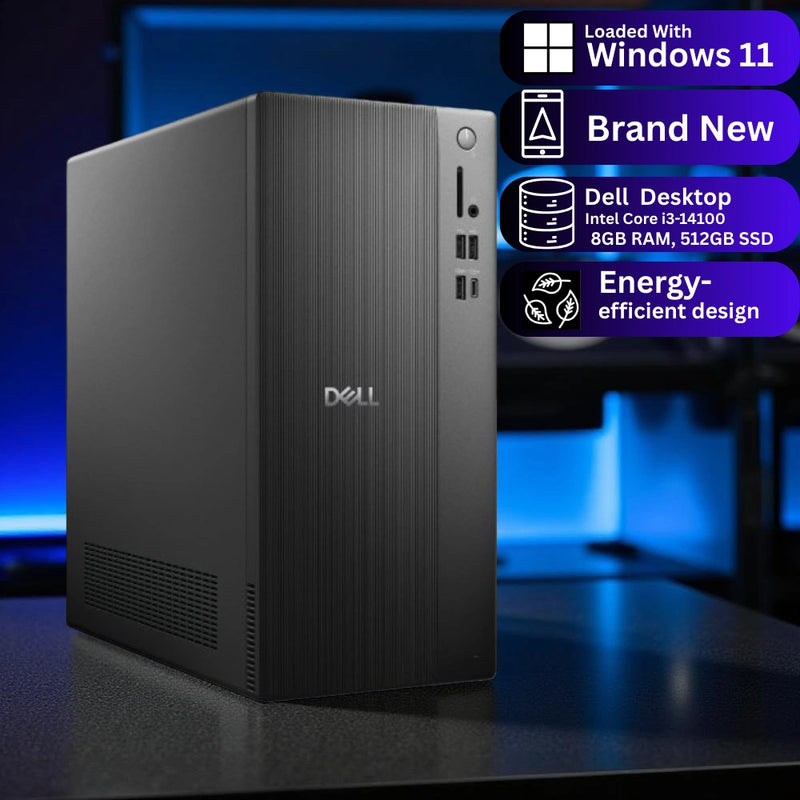 Dell Tower ECT1250 – Intel Core i3-14100 | 8GB DDR5 RAM | 512GB SSD | Free DOS