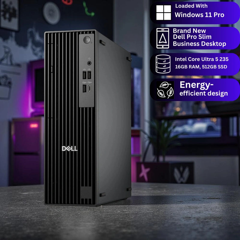Dell Pro Slim QCS1250 – Intel Core Ultra 5 235 | 16GB RAM | 512GB SSD | Windows 11 Pro | 3-Year ProSupport