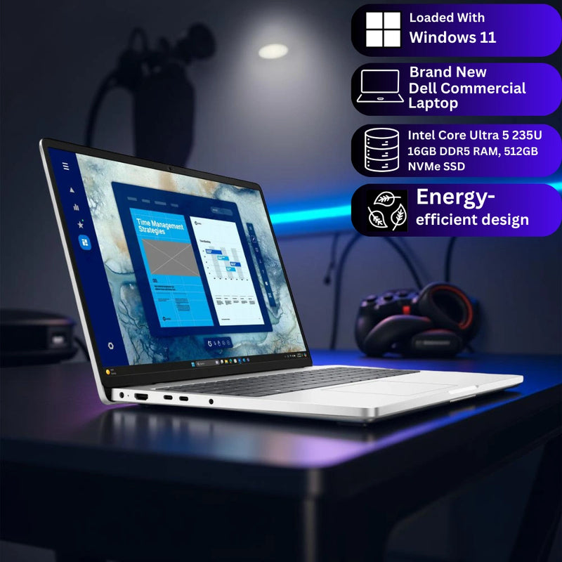 Dell Pro 16 Plus – Intel Core Ultra 5 235U | 16GB DDR5 RAM | 512GB SSD | 16″ FHD+ | Windows 11 Pro | 3-Year ProSupport