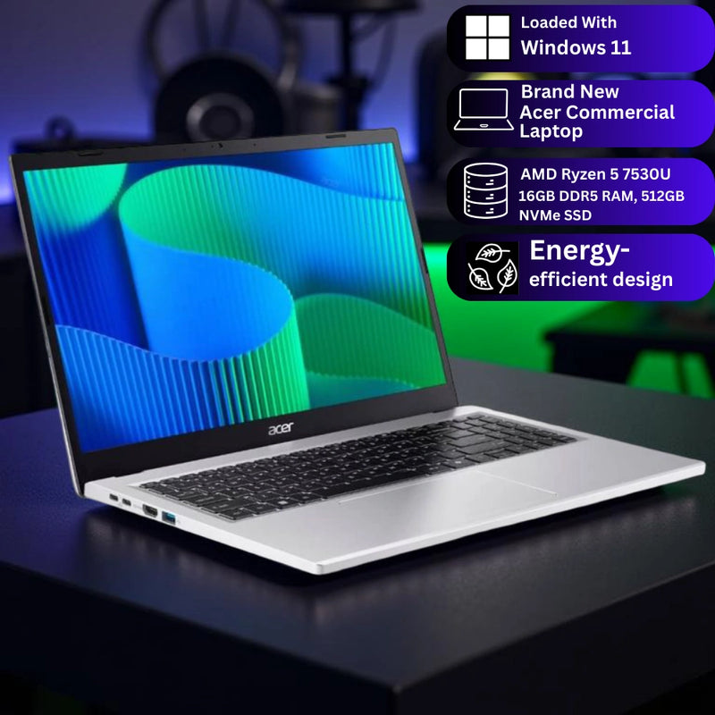 Acer Aspire EX215-57 – Intel Core i3-1315U | 16GB DDR5 RAM | 512GB SSD | 15.6″ FHD | Windows 11 Pro | 1-Year Warranty