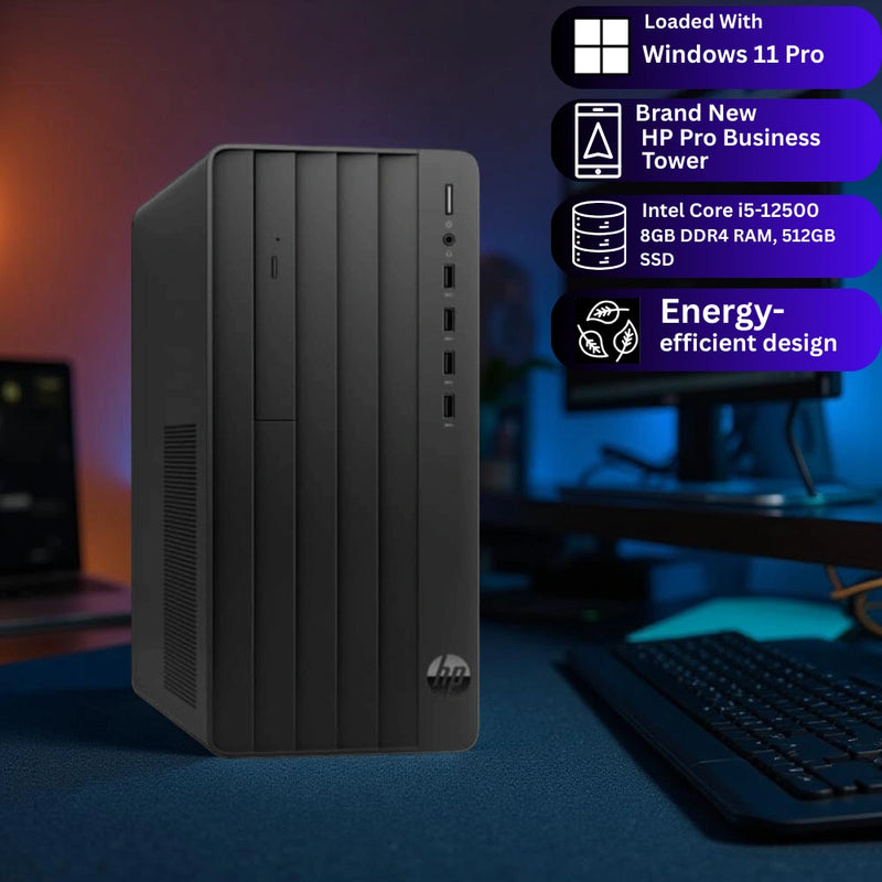 HP Pro Tower 290 G9 – Intel Core i5-12500 | 8GB RAM | 512GB SSD | 21.5″ Monitor | Windows 11 Pro | 1-Year Warranty