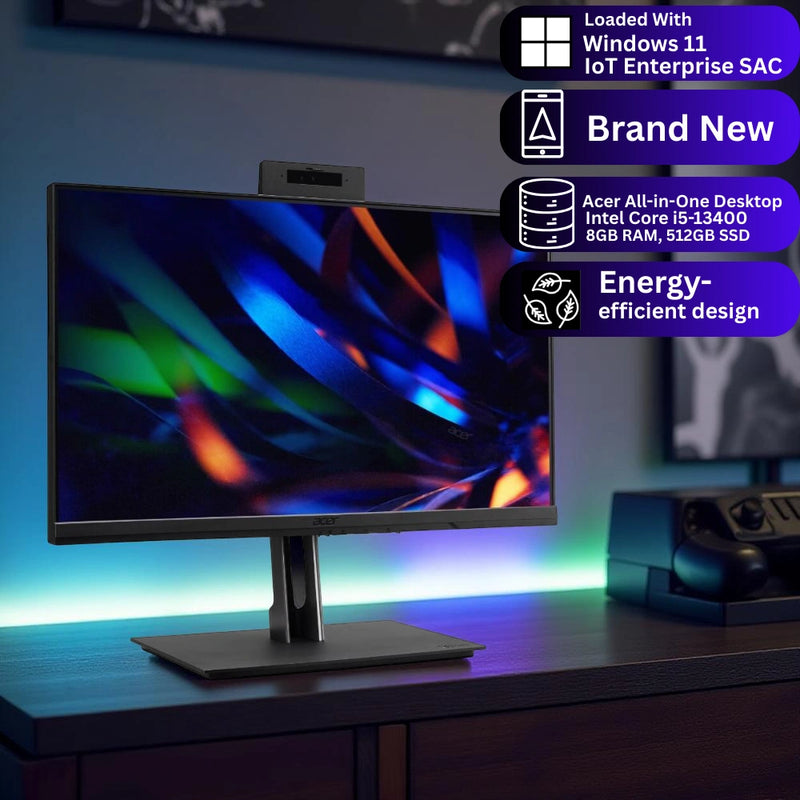 Acer Veriton VZ4714G All-in-One Desktop PC – Intel Core i5-13400 | 8GB RAM | 512GB SSD | 23.8″ FHD Touch | Windows 11 Pro