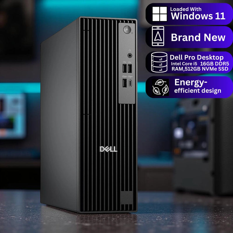 Dell Pro Slim QCS1250 – Intel Core i5-14500| 16GB DDR5 RAM | 512GB NVMe SSD | Slim Desktop