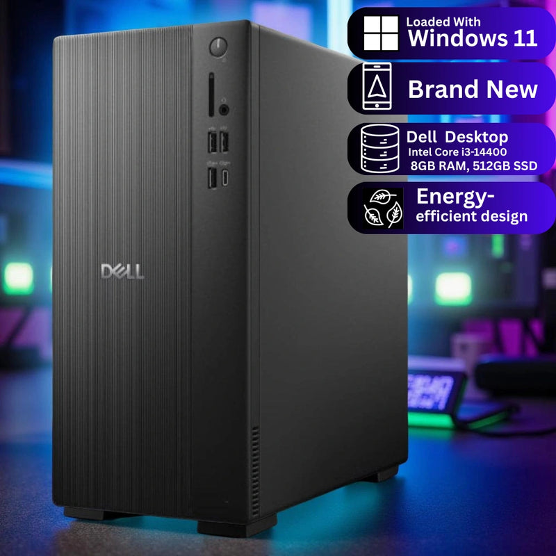 Dell Tower ECT1250 – Intel Core i5-14400 | 8GB DDR5 RAM | 512GB SSD | Free DOS