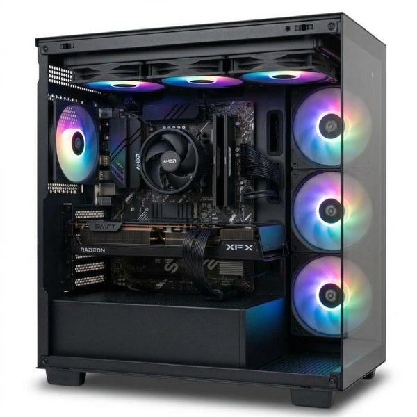 Ryzen 5 5600 + Radeon RX 9060 XT 16GB Gaming PC | 16GB RAM | 512GB NVMe | ARGB