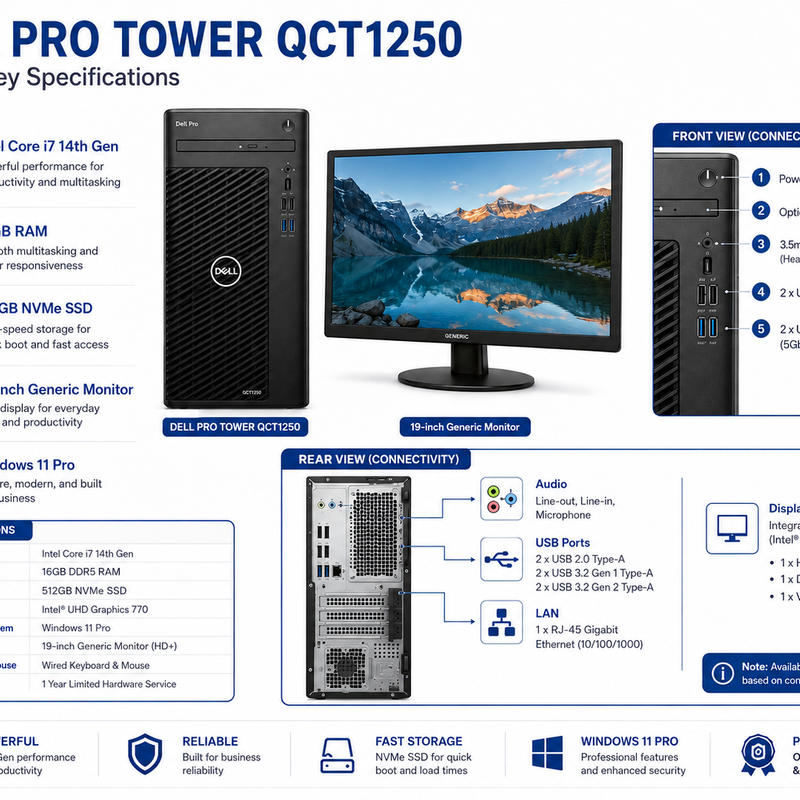 Refurbished Dell Pro Tower QCT1250
