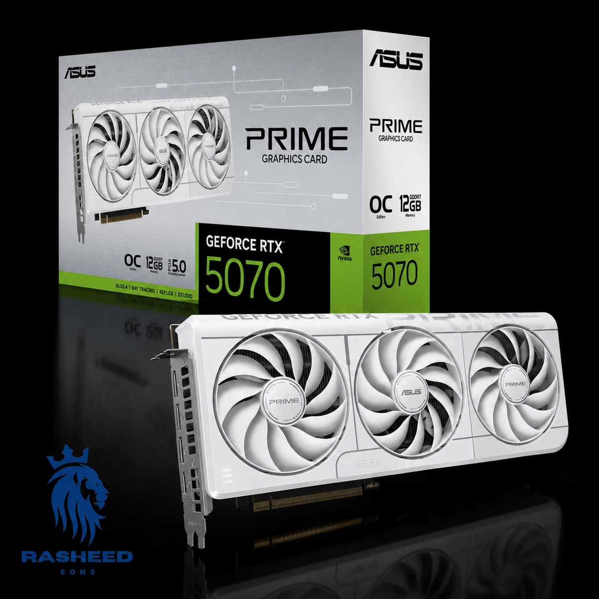 Enthusiast Line GPU Upgrade Kits (Nvidia) ASUS RTX 5070 PRIME OC,ASUS TUF GAMING 100W 80 Plus Gold, Fully Modular  (white edition)Antec GPU support stand