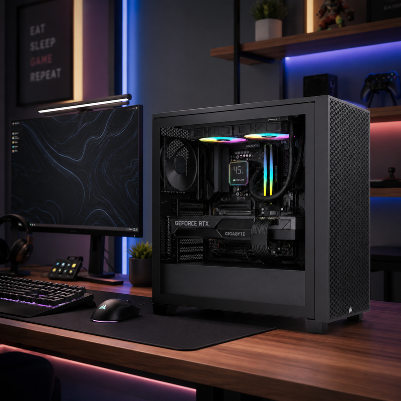 1080p Gaming PC Intel Core Ultra 5 RTX 5060 Gaming PC | 8GB DDR5 | 1TB SSD | 240mm ARGB Liquid Cooling | WIFI 6E
