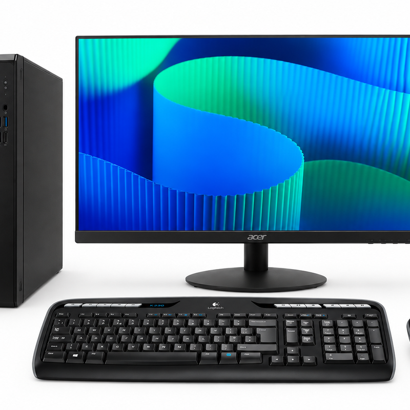 Acer Veriton VS2720G Core i5 8GB 1TB SSD Desktop Bundle with 24-inch 120Hz Monitor and Logitech MK330