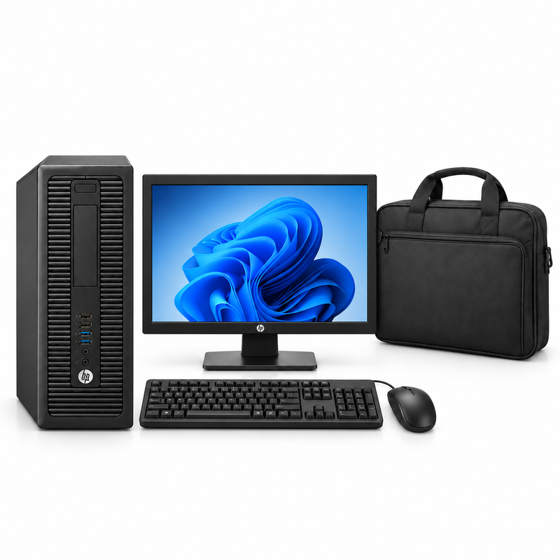 Refurbished HP ProDesk 600 G1 i5 Desktop Bundle + 19” Monitor