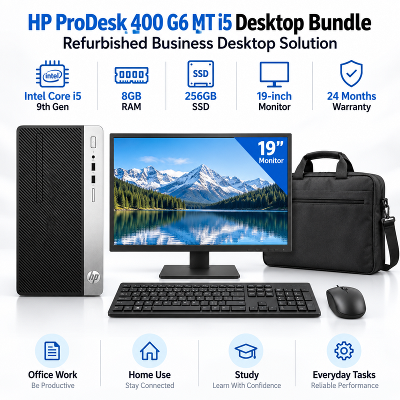 HP ProDesk 400 G6 MT i5 Desktop Bundle + 19” Monitor