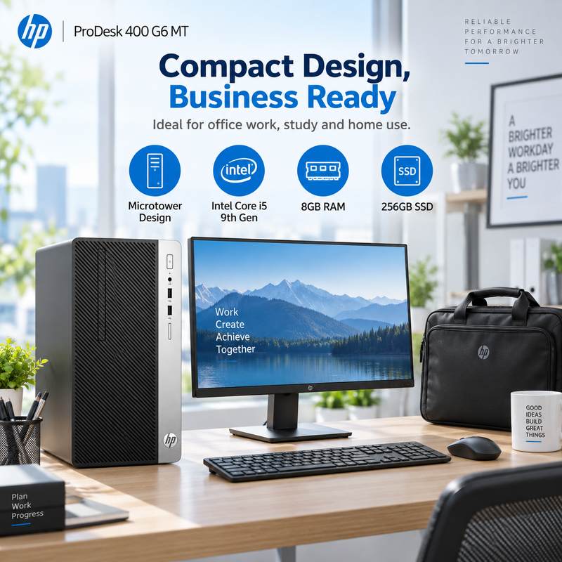 HP ProDesk 400 G6 MT i5 Desktop Bundle + 19” Monitor