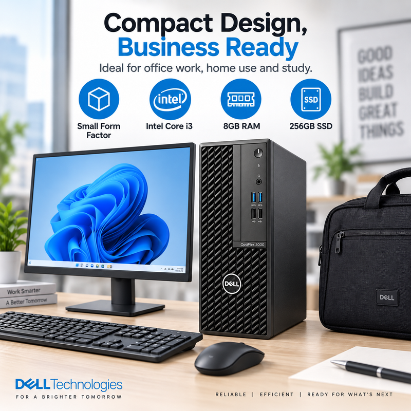 Dell OptiPlex 3000 SFF i3 Desktop Bundle + 19” Monitor