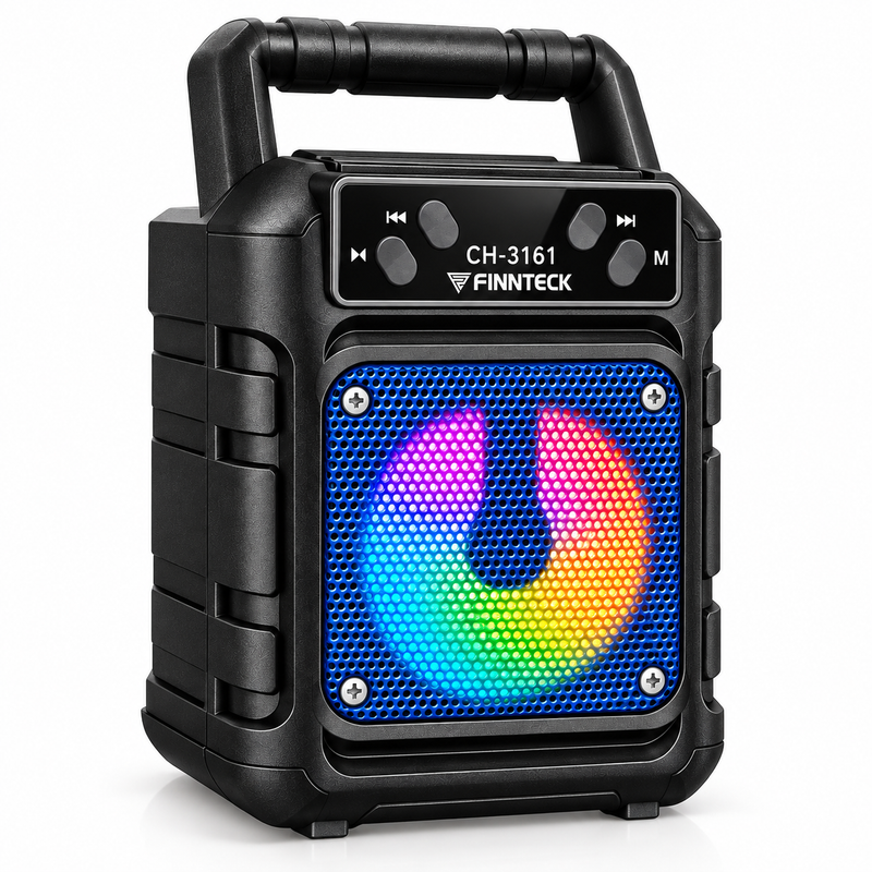 Finnteck CH-3161 10W Portable Bluetooth Speaker with LED Lights