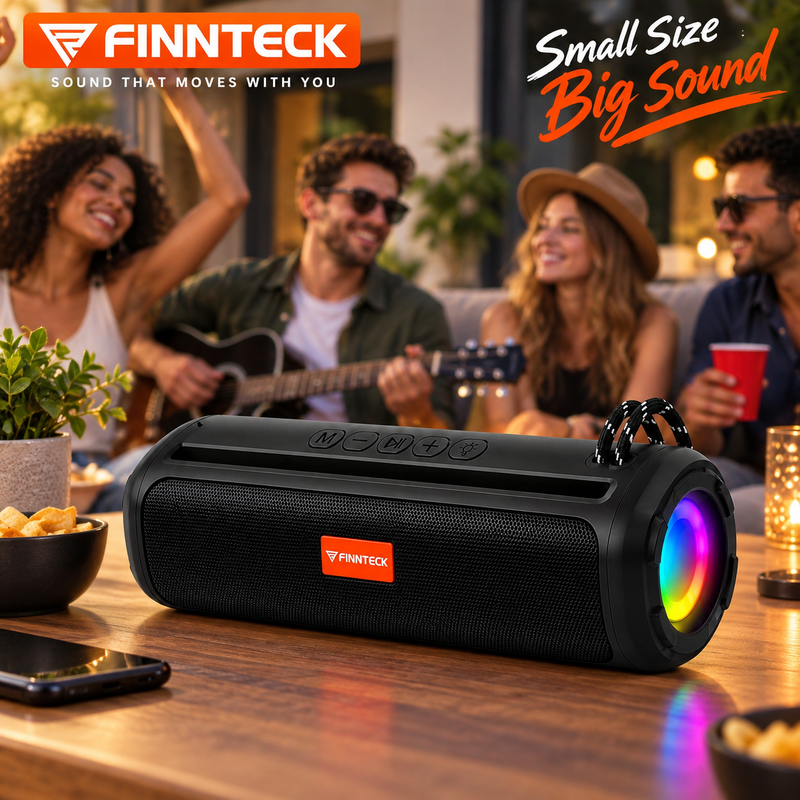 Finnteck CH-3222 8W Portable Bluetooth Speaker with LED Lights