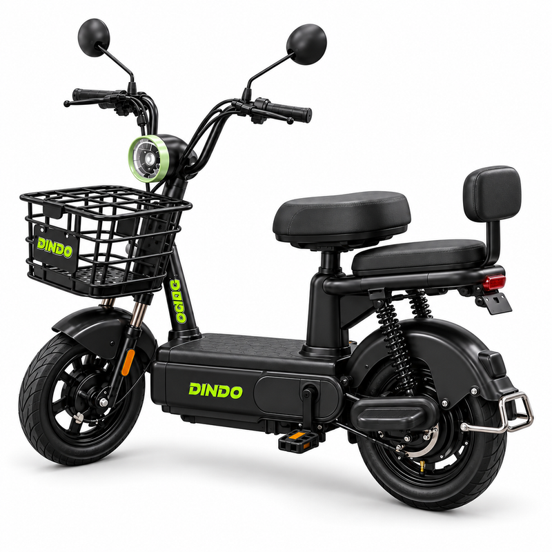 Dindo C4 Electric Motorbike with Dual Seat & Front Basket