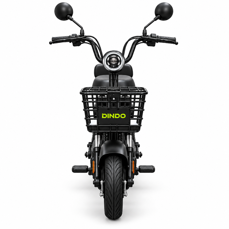 Dindo C7 Electric Scooter with Dual Seat & Front Basket – Black