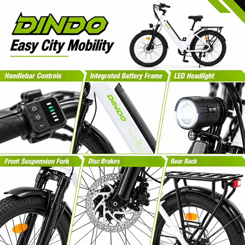 Dindo P6 Electric Bicycle – White