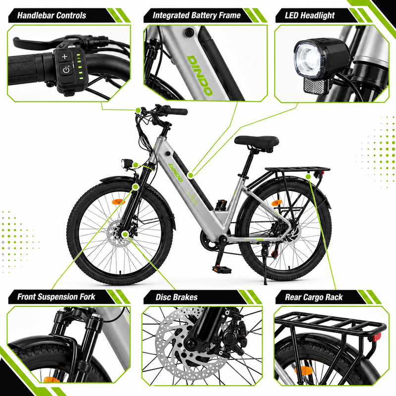 Dindo P6 Electric Bicycle – Silver