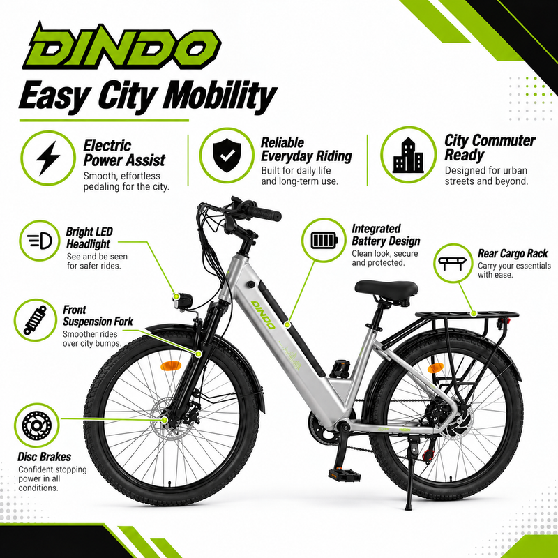 Dindo P6 Electric Bicycle – Silver