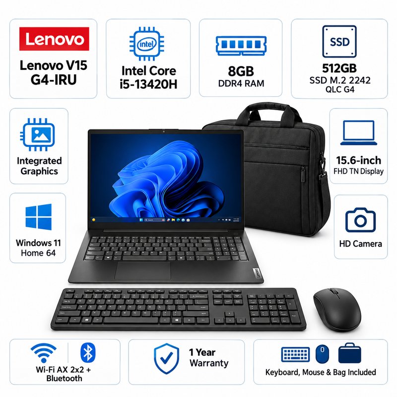 Lenovo V15 G4 IRU Core i5-13420H 8GB 512GB SSD 15.6” FHD Laptop