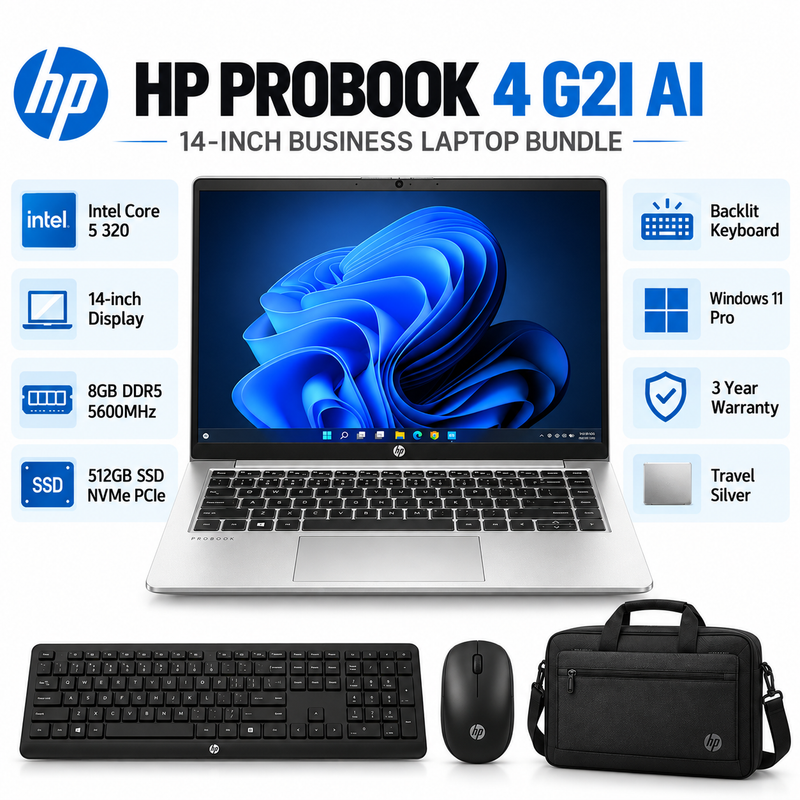 HP ProBook 4 G2i AI Core 5 320 8GB 512GB SSD 14” Laptop