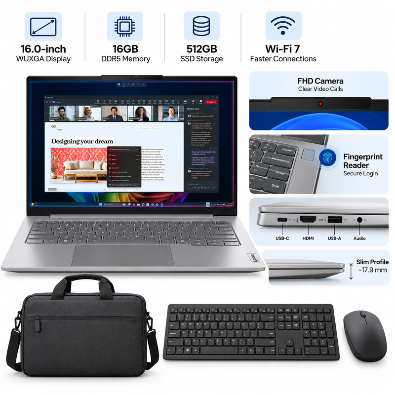 Lenovo ThinkBook 16 G9 Core Ultra 7 355 16GB 512GB SSD 16” WUXGA Laptop
