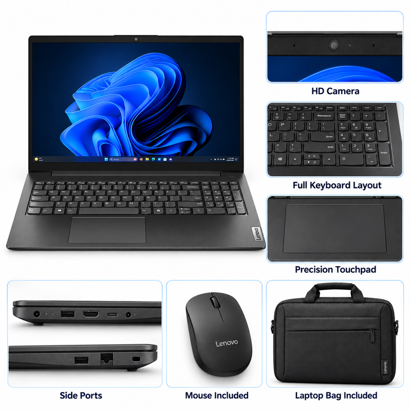 Lenovo V15-IRU Core i3-1315U 8GB 256GB SSD 15.6” FHD Laptop Bundle