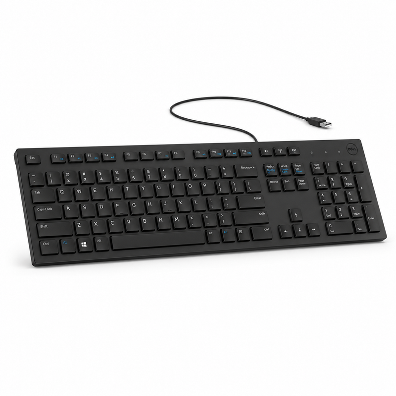 Dell KB216 Wired Multimedia Keyboard – US International QWERTY – Black