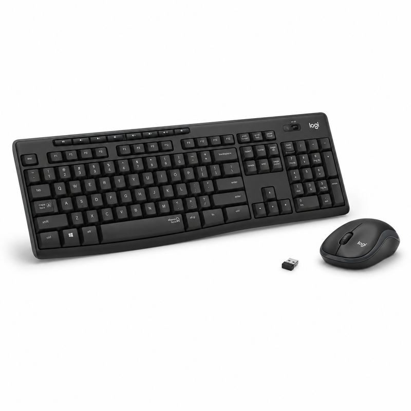 Logitech MK270 Wireless Keyboard and Mouse Bundle – 2.4GHz USB – Black