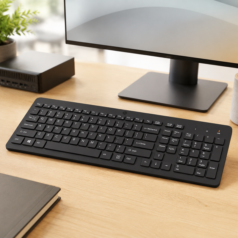 HP 225 Wireless Full-Size Keyboard – 2.4GHz USB – Black