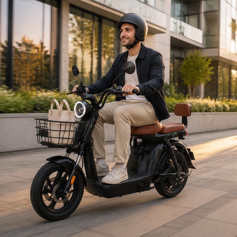 C2 Long-Range Seated Electric Scooter – 500W Motor, 48V/60V Battery