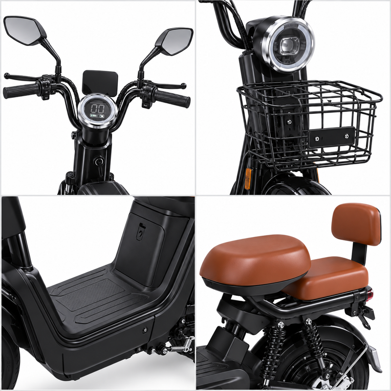 C2 Long-Range Seated Electric Scooter – 500W Motor, 48V/60V Battery