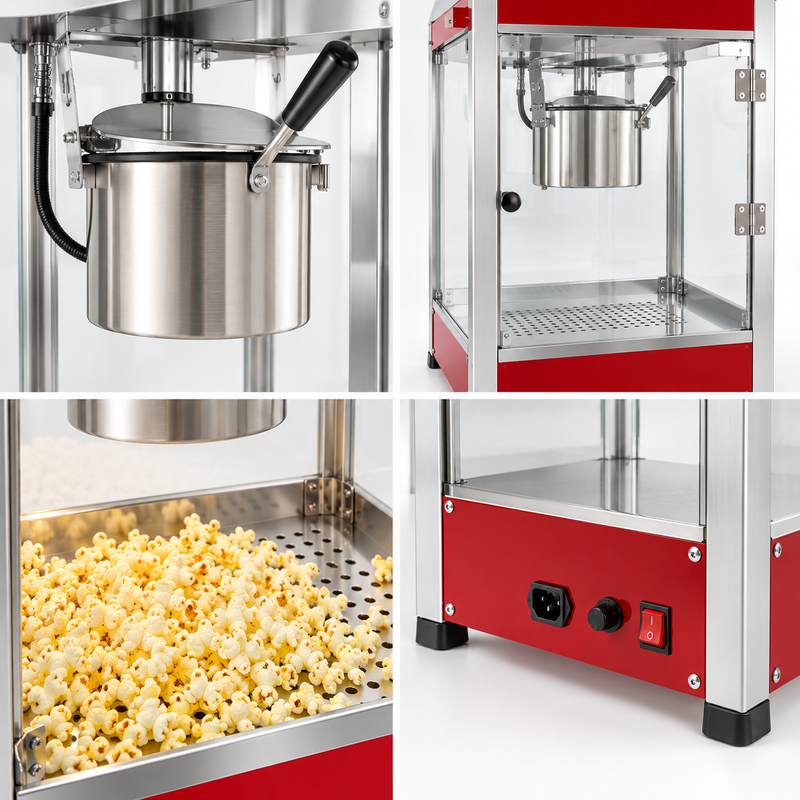 IP-6A Commercial Popcorn Machine with Transparent Display Cabinet