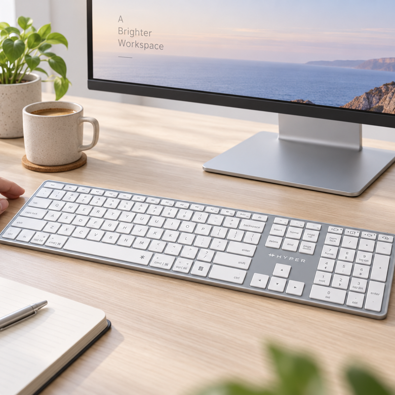 Targus HyperSpace Full-Size Bluetooth 5.0 Wireless Backlit Keyboard – UK Layout