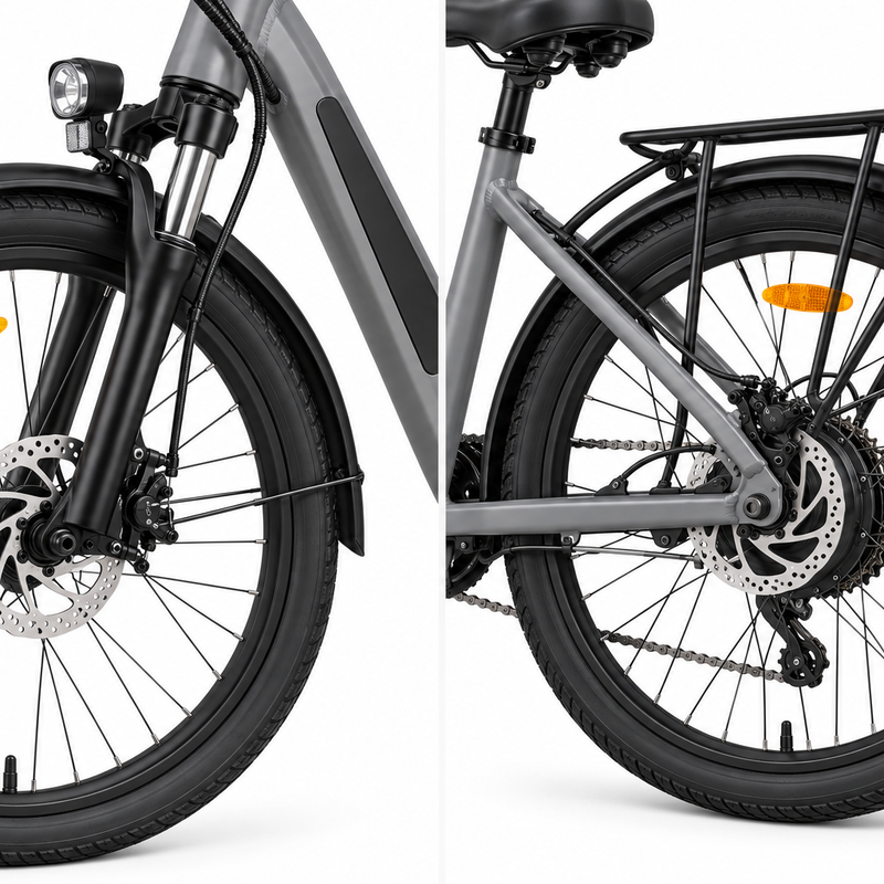 P6 Step-Through Electric City Bicycle – 26-Inch – 7-Speed