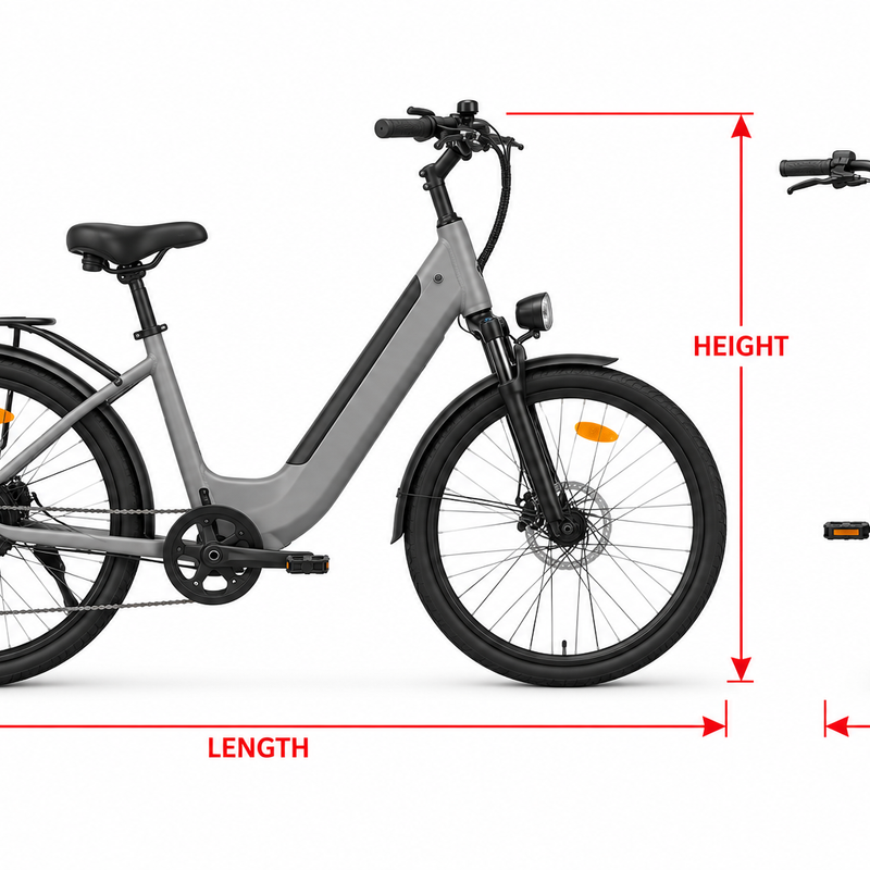P6 Step-Through Electric City Bicycle – 26-Inch – 7-Speed