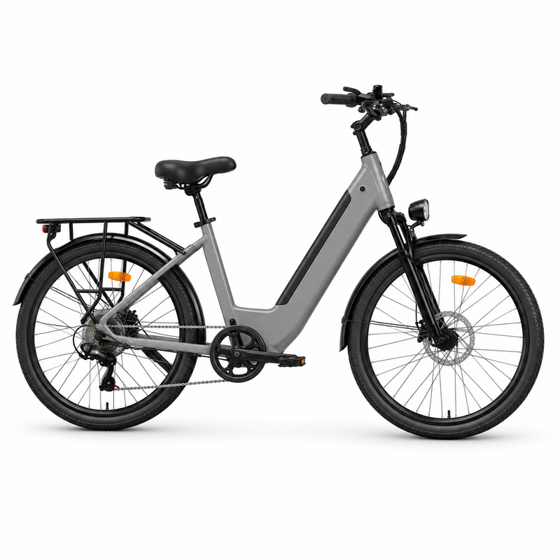 P6 Step-Through Electric City Bicycle – 26-Inch – 7-Speed