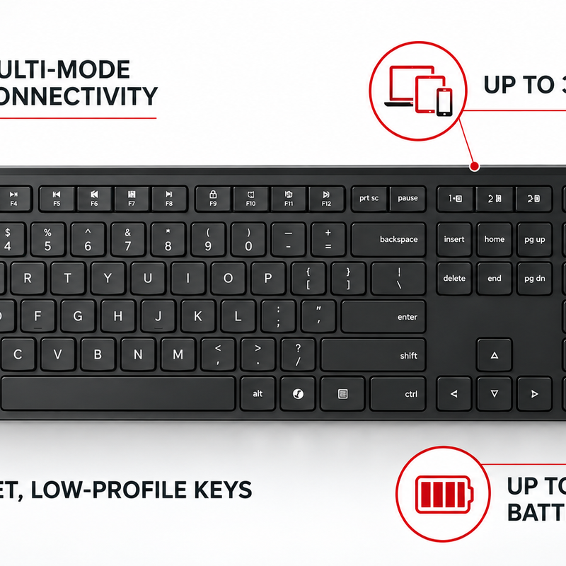 Lenovo Wireless Multi-Mode Pro Keyboard 6000 – Bluetooth & 2.4GHz Wireless